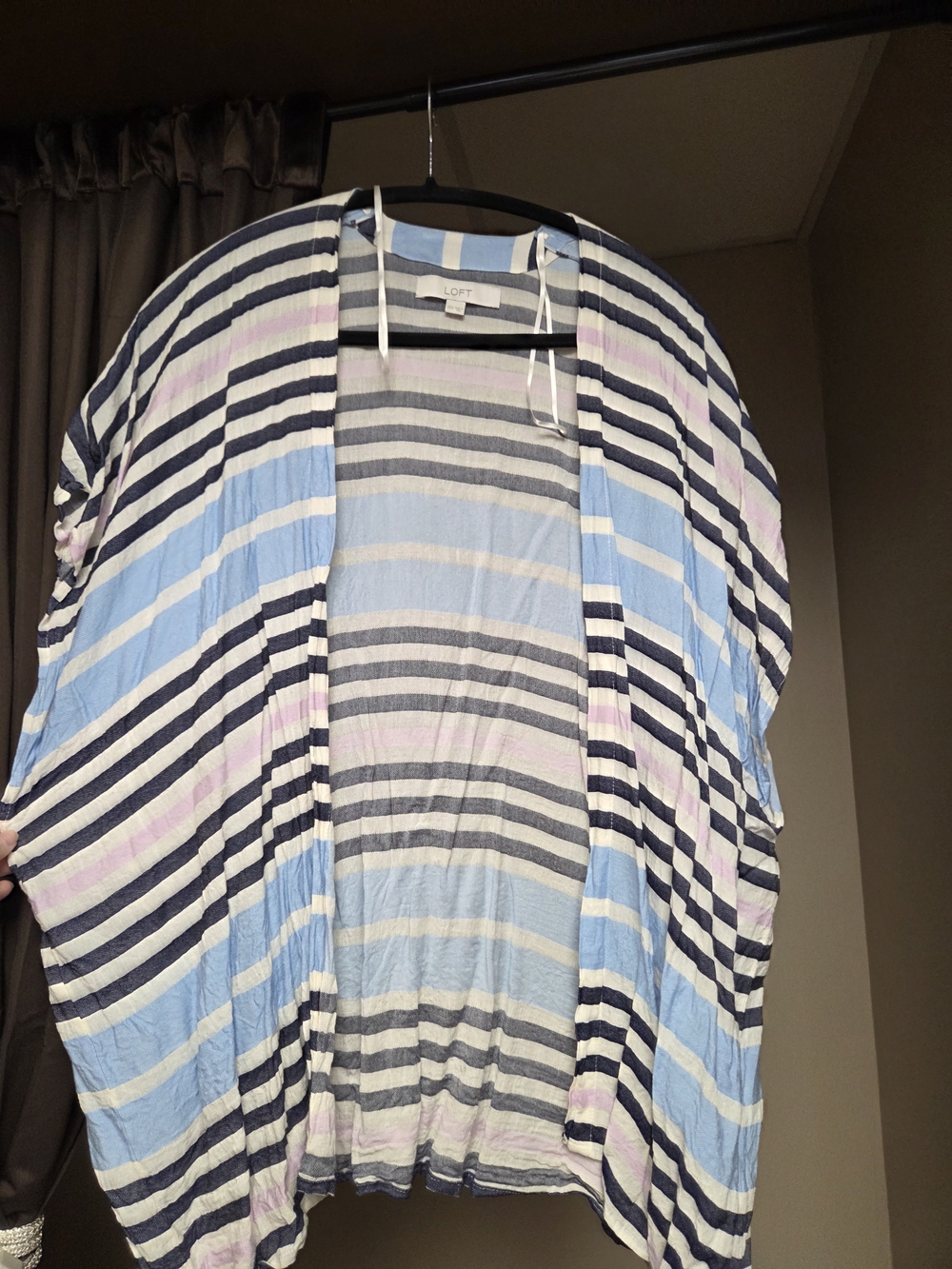 LOFT Striped Open-Front Poncho